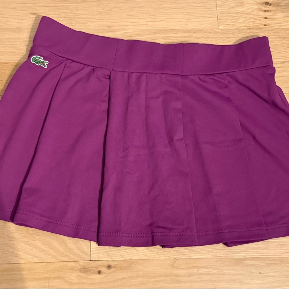Excellent Lacoste Sport Women's pleated tennis golf fuschia purple skirt size 36 - Picture 7 of 7